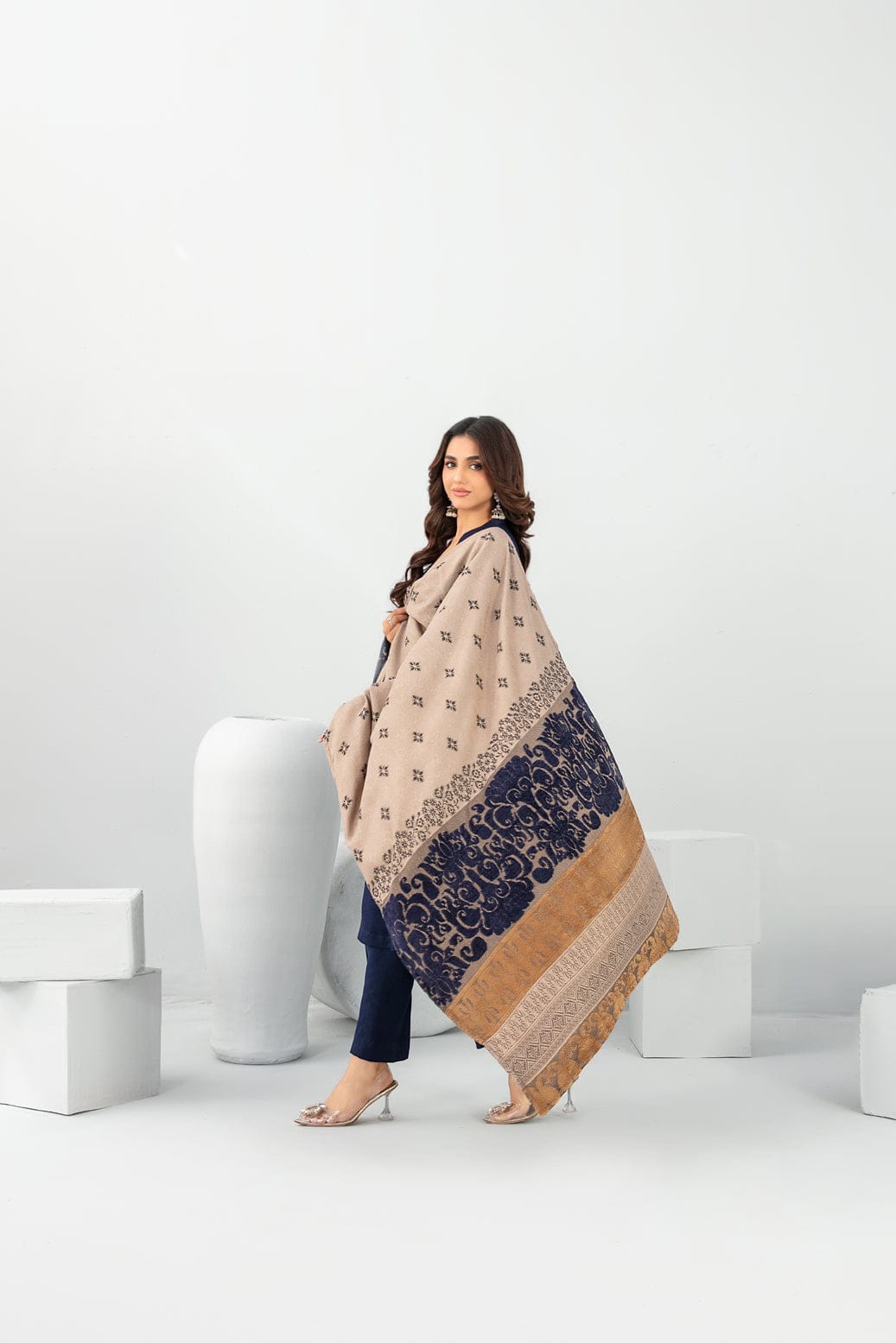 Meela by Tawakkal Fabrics Plain 3 Piece Unstitched Peach Leather Suit D-5686