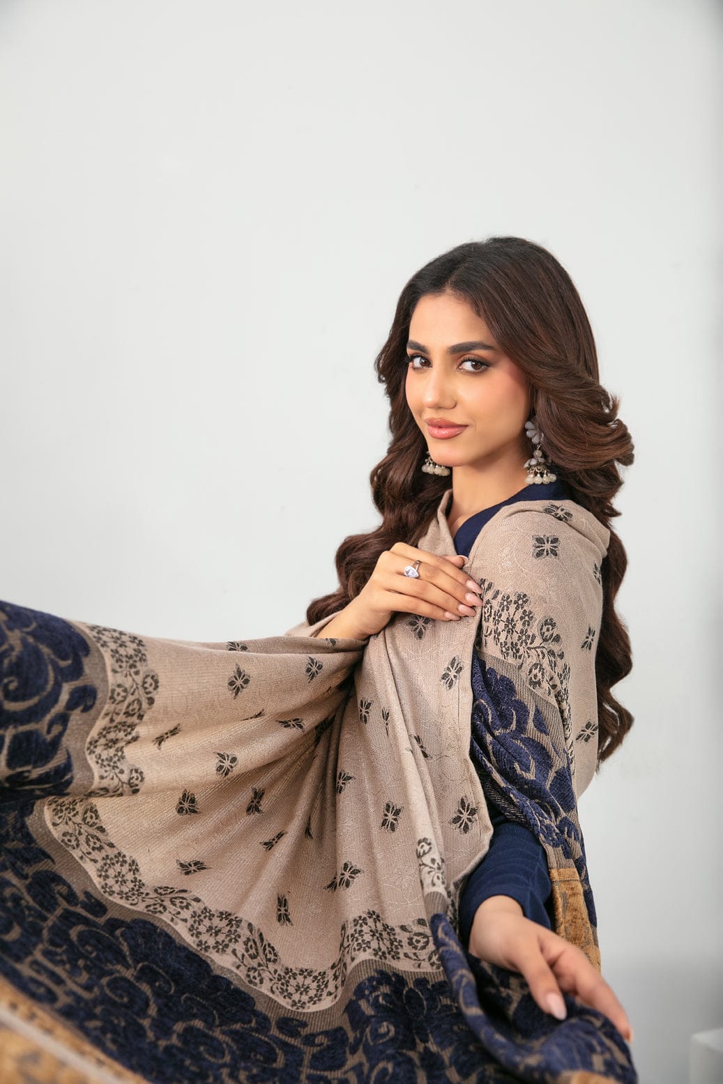 Meela by Tawakkal Fabrics Plain 3 Piece Unstitched Peach Leather Suit D-5686