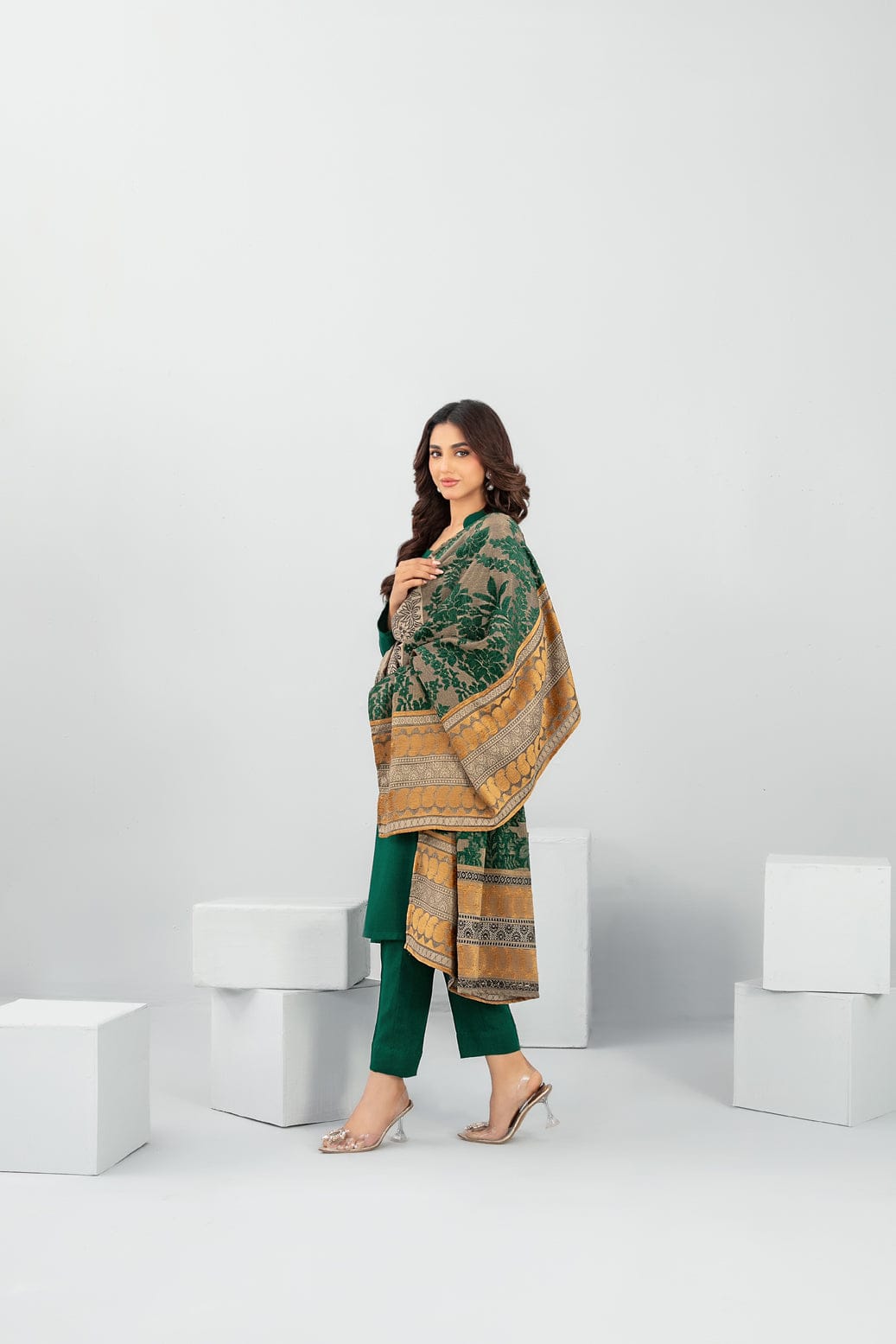 Meela by Tawakkal Fabrics Plain 3 Piece Unstitched Peach Leather Suit D-5690