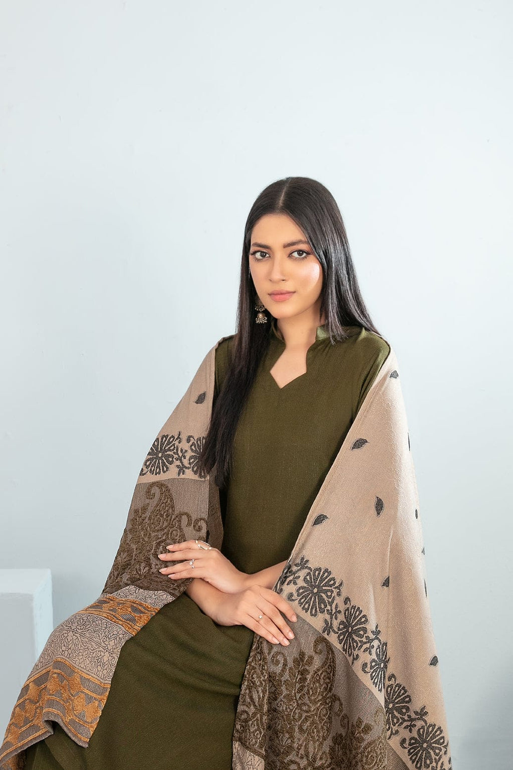 Meela by Tawakkal Fabrics Plain 3 Piece Unstitched Peach Leather Suit D-5691