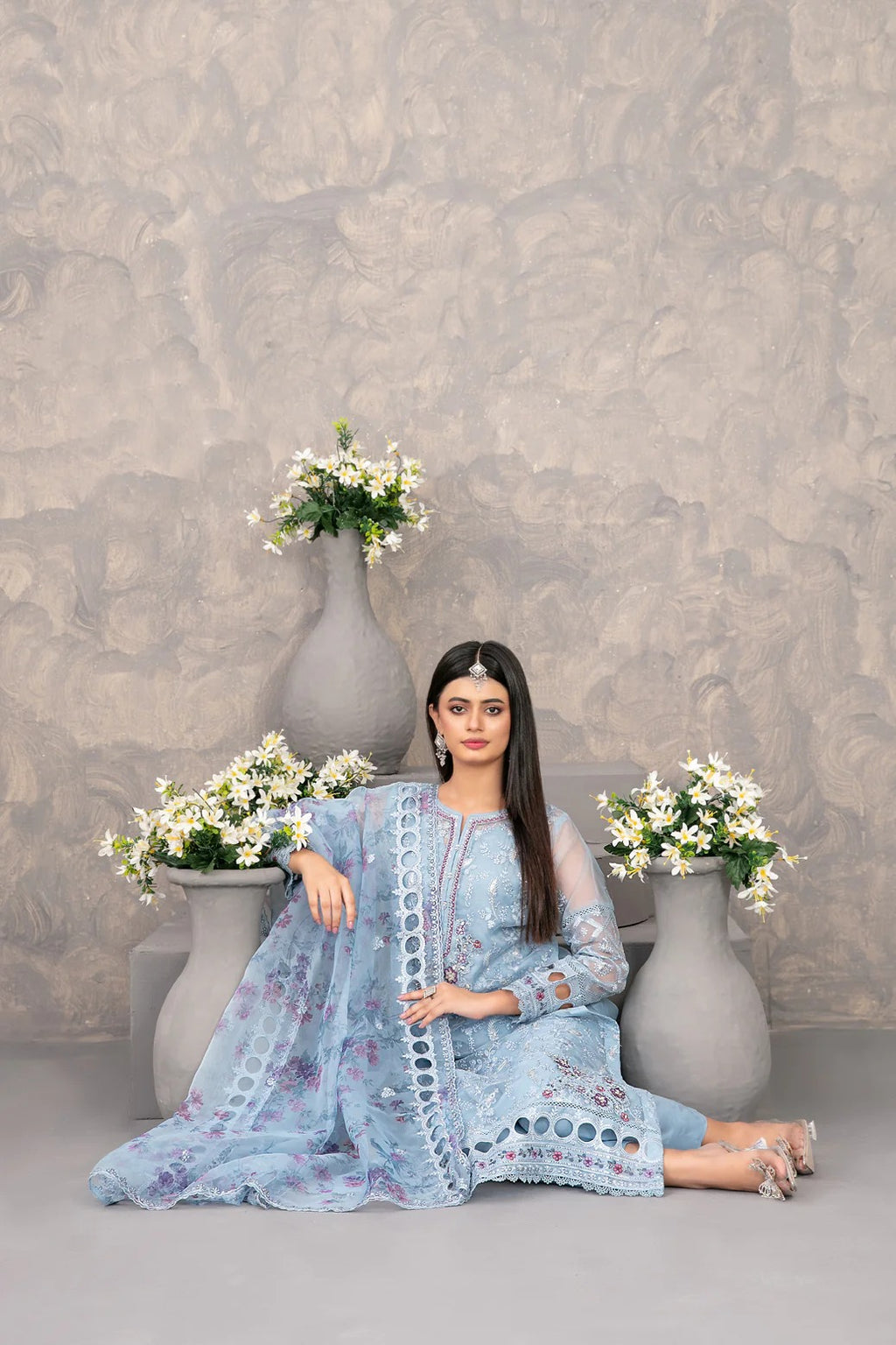 Dilkash by Tawakkal Fabrics 3 piece semi stitched Organza D-4275