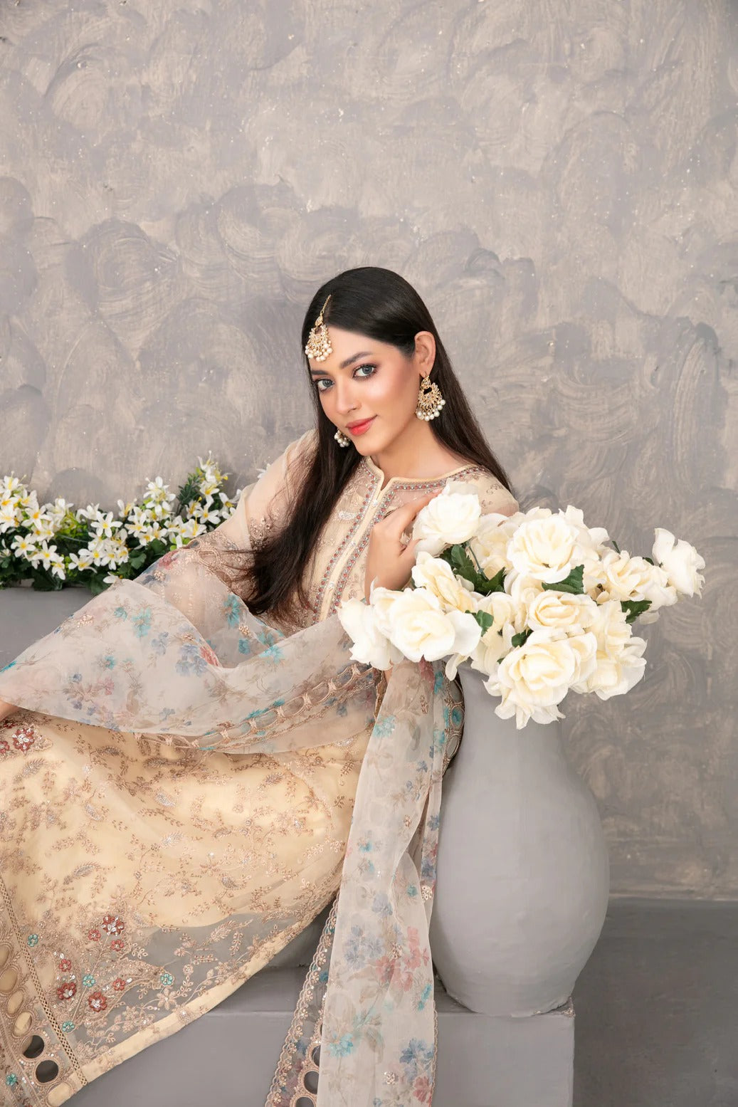 Dilkash by Tawakkal Fabrics 3 piece semi stitched Organza D-4268