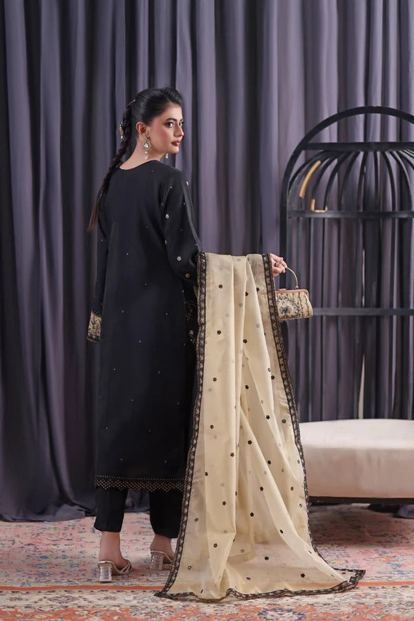 Orchid by Dressline 3 Piece Semi Stitched Organza with Clutch 8090-D