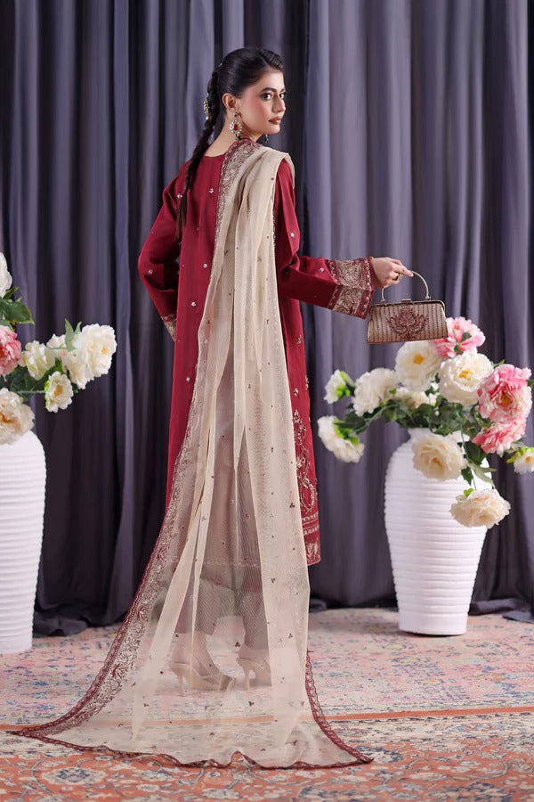 Orchid by Dressline 3 Piece Semi Stitched Organza with Clutch 8090-A