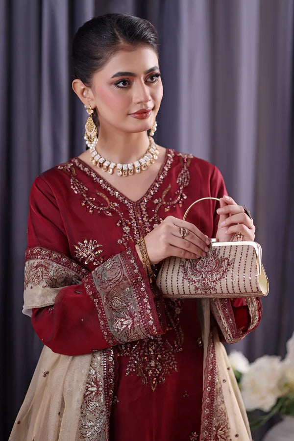 Orchid by Dressline 3 Piece Semi Stitched Organza with Clutch 8090-A