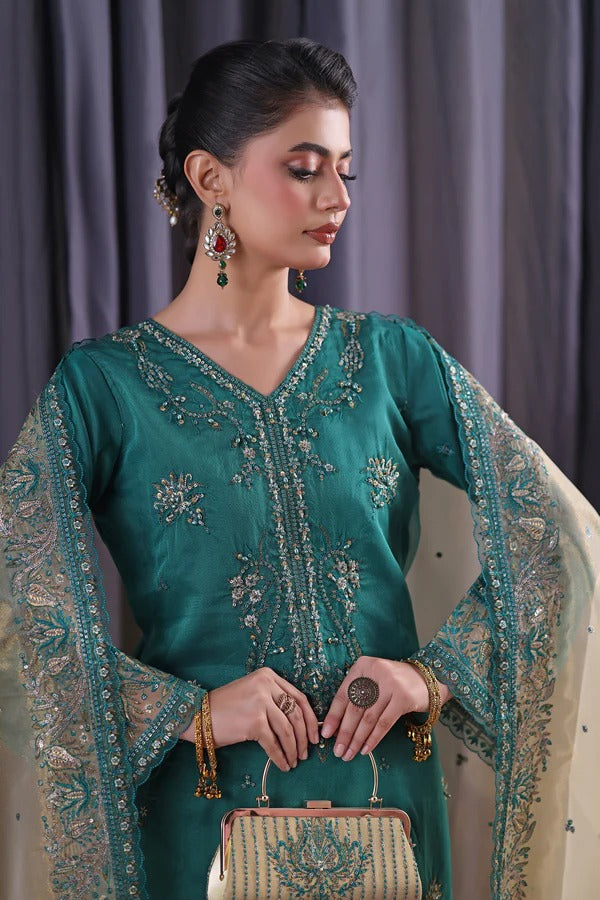 Orchid by Dressline 3 Piece Semi Stitched Organza with Clutch 8090-C