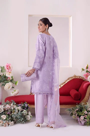 Zunn by Dressline 3 Piece Semi Stitched Organza with Clutch 14198-B