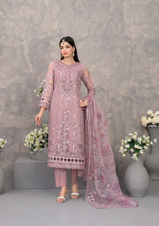 Dilkash by Tawakkal Fabrics 3 piece semi stitched Organza D-4272