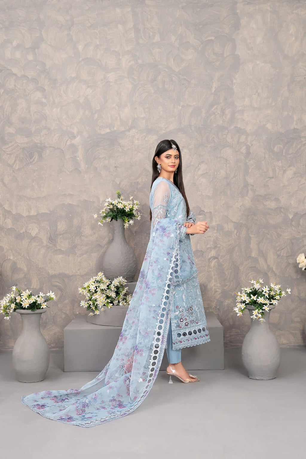 Dilkash by Tawakkal Fabrics 3 piece semi stitched Organza D-4275